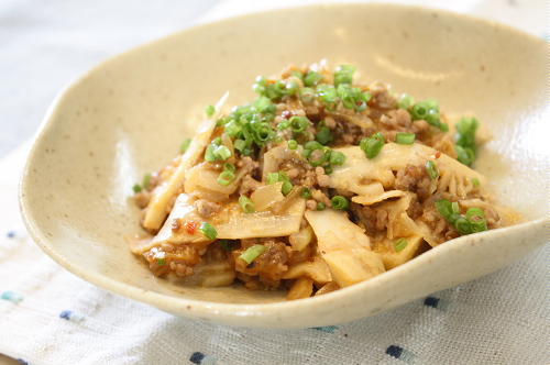 今日のキムチ料理レシピ：たけのこのキムチひき肉炒め