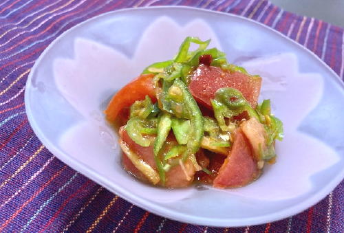 今日のキムチ料理レシピ：トマトとピーマンのピリ辛和え