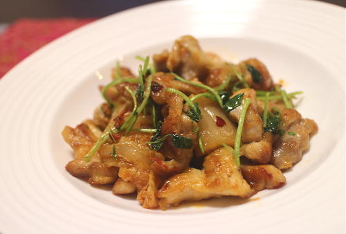 今日のキムチ料理レシピ：鶏肉とクレソンのキムチ炒め