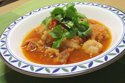 今日のキムチ料理レシピ：鶏肉のピリ辛おろし煮