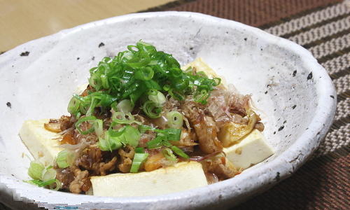 今日のキムチ料理レシピ：豆腐の豚キムチがけ