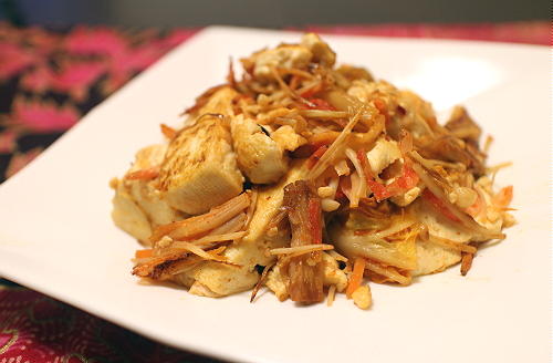 今日のキムチ料理レシピ：豆腐とキムチの塩炒め