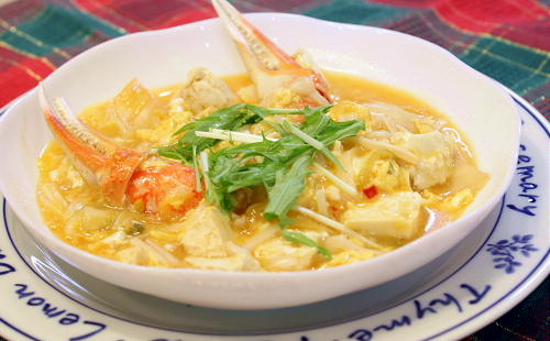 今日のキムチ料理レシピ：豆腐とキムチの中華風卵とじ
