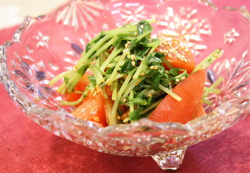 今日のキムチ料理レシピ：豆苗とキムチのサラダ