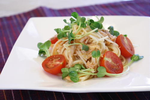 今日のキムチ料理レシピ：ツナとキムチの冷製パスタ