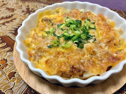 今日のキムチレシピ：じゃがいものキムチひき肉チーズ焼き