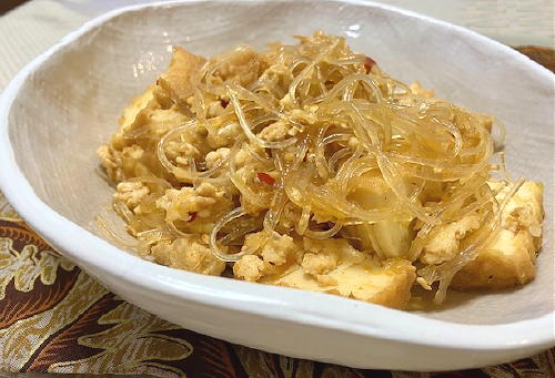 今日のキムチ料理レシピ：ピリ辛厚揚げ春雨