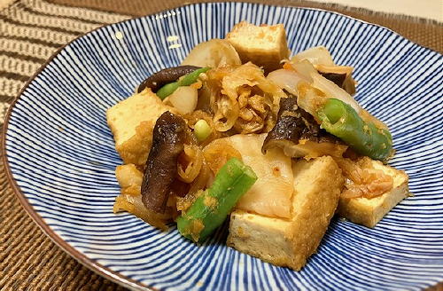 今日のキムチ料理レシピ：厚揚げとシイタケのキムチ煮