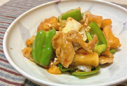 今日のキムチレシピ：厚揚げと大根キムチの酢豚