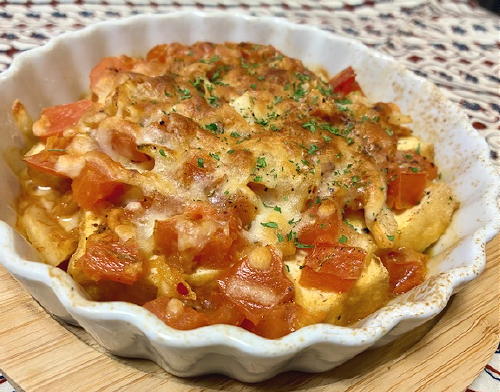 今日のキムチ料理レシピ：厚揚げのトマトキムチチーズ焼き