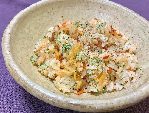 今日のキムチ料理レシピ：ベーコンとキムチの混ぜご飯