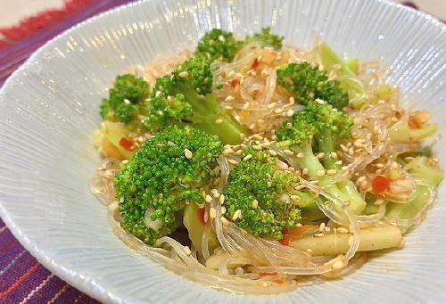 今日のキムチ料理レシピ：ブロッコリーのピリ辛春雨サラダ
