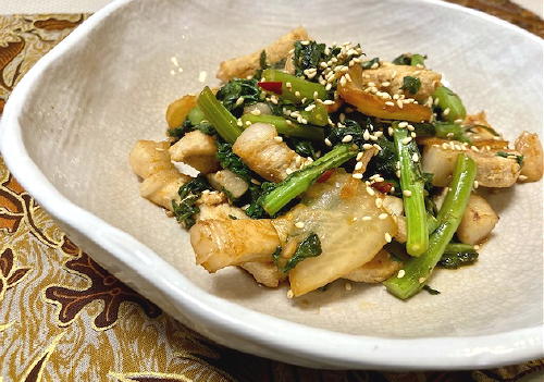 今日のキムチ料理レシピ：豚肉と春菊のキムチ炒め