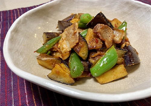 今日のキムチ料理レシピ：豚肉と茄子のピリ辛みそ炒め