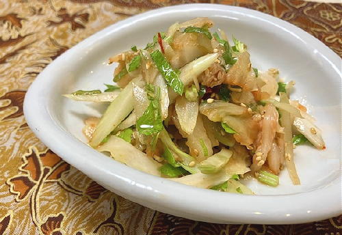今日のキムチ料理レシピ：セロリのキムチザーサイあえ