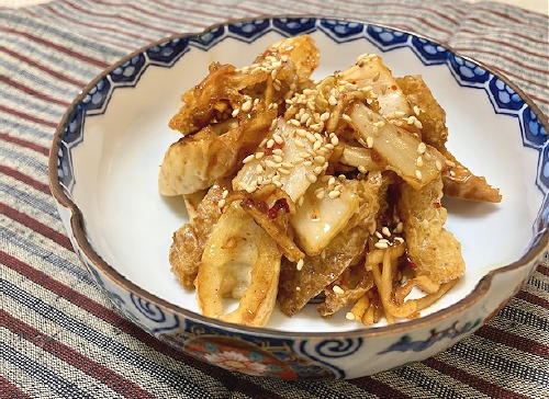 今日のキムチ料理レシピ：ちくわとキムチの甘辛炒め