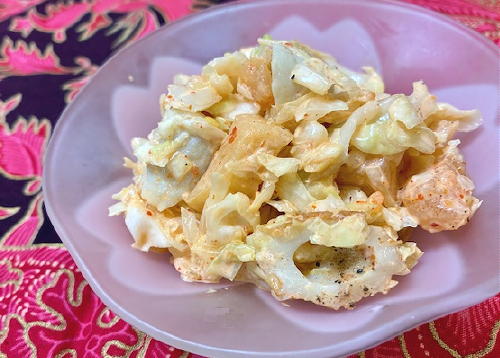 今日のキムチレシピ：キャベツとちくわのキムチマヨサラダ