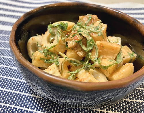 今日のキムチレシピ：竹輪と大根キムチのマヨネーズ和え