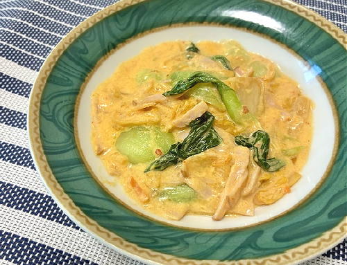 今日のキムチ料理レシピ：青梗菜とキムチのクリーム煮