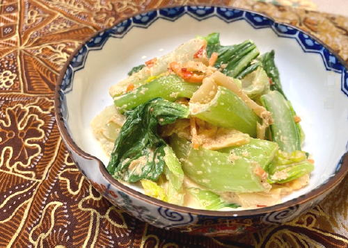 今日のキムチ料理レシピ：青梗菜とキムチのマヨ和え