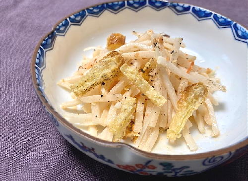 今日のキムチ料理レシピ：大根と油揚げのピリ辛マヨ和え