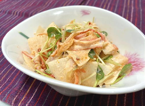 今日のキムチ料理レシピ：大根とかにかまのピリ辛マヨ和え