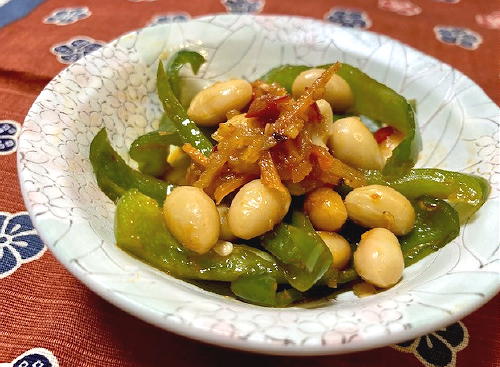 今日のキムチ料理レシピ：大豆とピーマンの甘辛和え