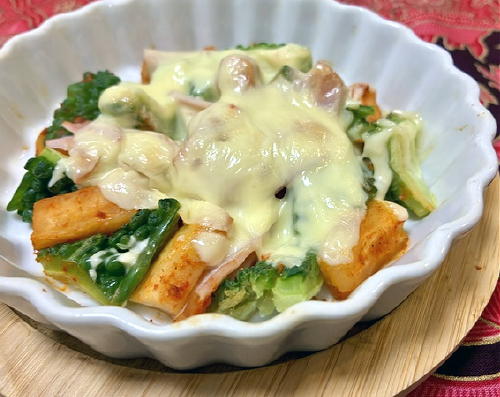 今日のキムチレシピ：ゴーヤーとキムチのチーズ焼き