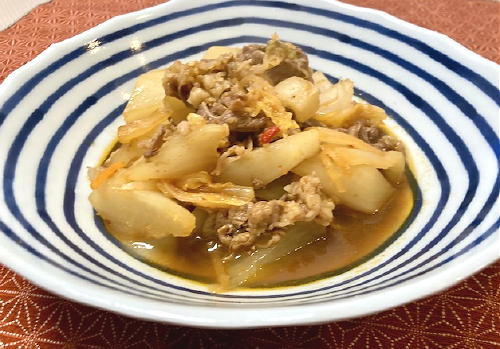 今日のキムチ料理レシピ：牛肉と大根のキムチ煮