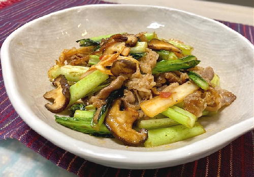 今日のキムチ料理レシピ：牛肉と小松菜のキムチオイスター炒め