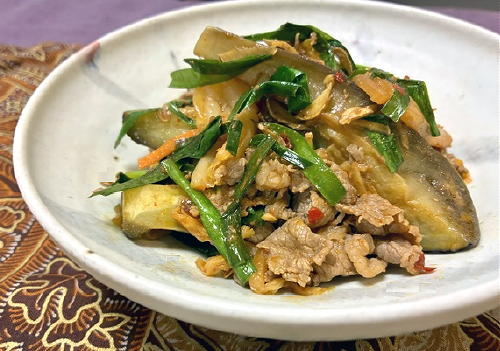 今日のキムチ料理レシピ：牛肉と茄子のキムチ炒め