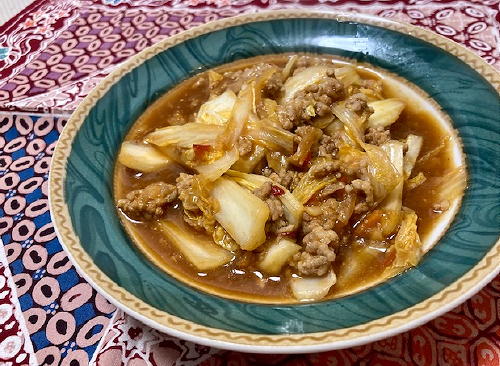 今日のキムチ料理レシピ：白菜のピリ辛ひき肉炒め