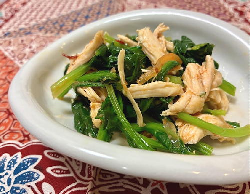 今日のキムチ料理レシピ：ほうれん草のささみピリ辛和え
