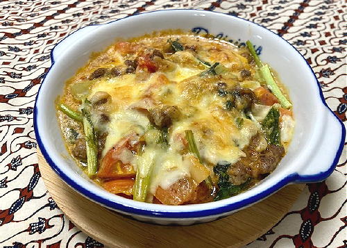 今日のキムチ料理レシピ：カブとトマトのひき肉キムチグラタン