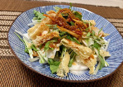 今日のキムチ料理レシピ：水菜とカブのピリ辛サラダ