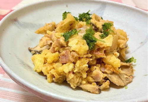 今日のキムチ料理レシピ：きのことキムチのポテトサラダ