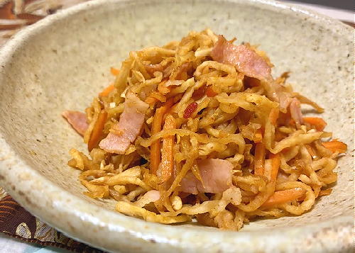 今日のキムチ料理レシピ：切り干し大根とベーコンのピリ辛きんぴら