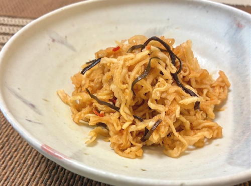 今日のキムチ料理レシピ：切り干し大根のピリ辛塩昆布和え