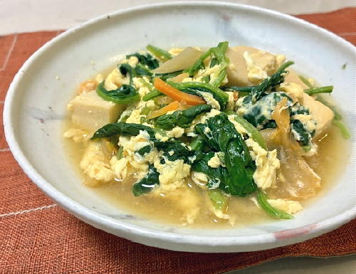 今日のキムチ料理レシピ：高野豆腐とキムチの卵とじ