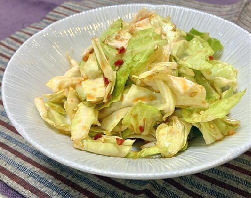 今日のキムチ料理レシピ：キャベツピリ辛和え