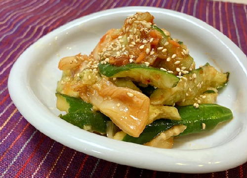 今日のキムチ料理レシピ：きゅうりとキムチのコチュジャン和え