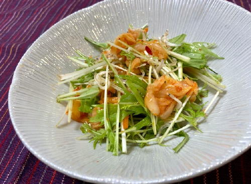 今日のキムチ料理レシピ：水菜とキムチのポン酢和え
