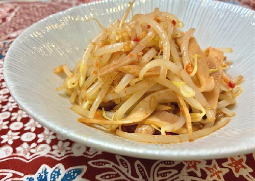 今日のキムチ料理レシピ：もやしと焼き豚のピリ辛和え