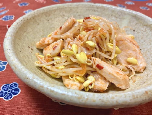 今日のキムチ料理レシピ：ささみともやしのピリ辛和え