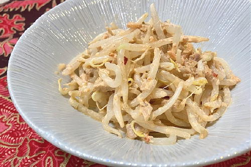 今日のキムチ料理レシピ：もやしのピリ辛ツナマヨ和え