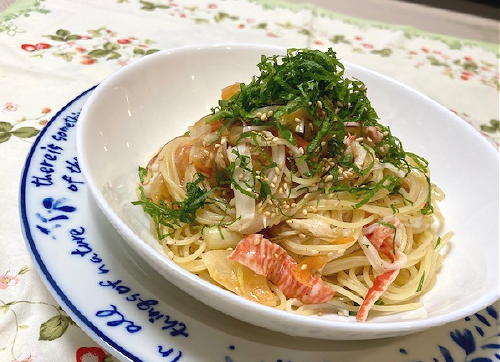 今日のキムチ料理レシピ：みょうがとキムチの冷製パスタ