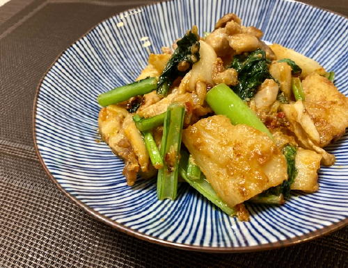 今日のキムチ料理レシピ：長いもと鶏肉のキムチ炒め