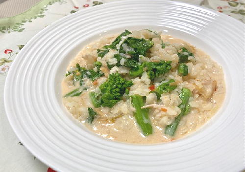 今日のキムチ料理レシピ：菜の花キムチリゾット