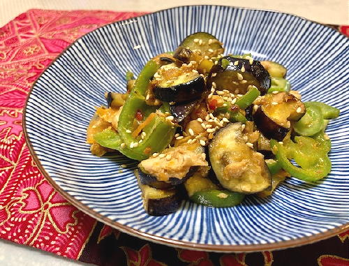 今日のキムチ料理レシピ：茄子とピーマンのツナキムチ炒め