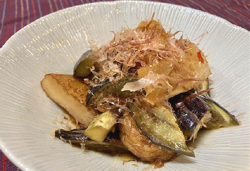 今日のキムチ料理レシピ：茄子とさつま揚げのキムチ煮